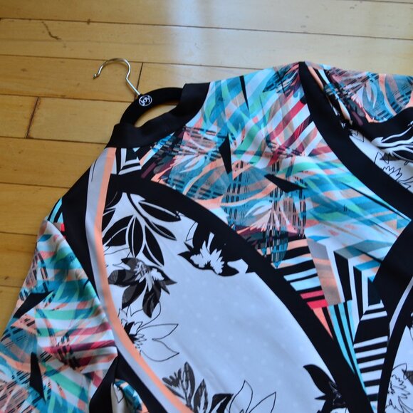 Chicos Chico's Reversible Black Multi Kimono Cardigan Jacket Size 3 XL NWT - Picture 12 of 14